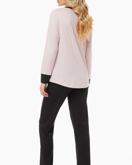 Minerva Floral / Dots Women’s Pyjama Set with placket 90-52059