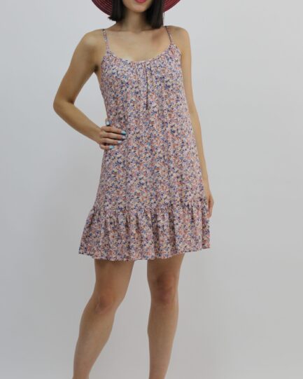 Μίνι Φόρεμα Floral με ραντάκι 22014