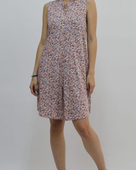 Αμάνικο Φορεματάκι Floral με Κουμπιά Billy’s Fashion 22019