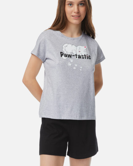 Minerva Γυναικείο Σετ Πιτζάμας Κοντό Μανίκι 90-52347