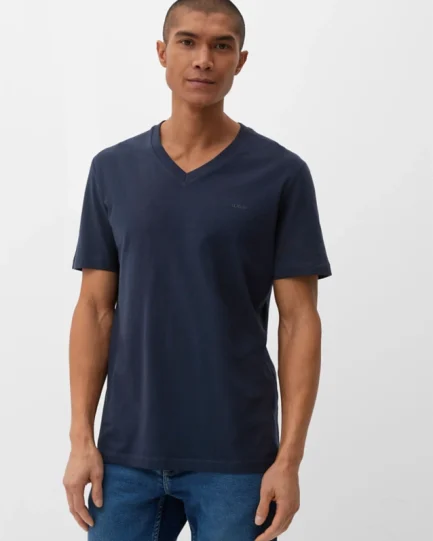 s.Oliver Men’s T-shirt with VE Neckline 2128427