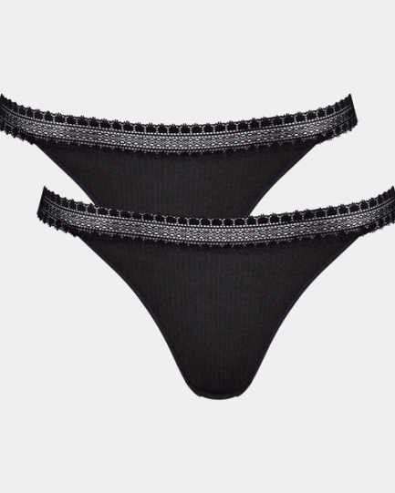 Sloggi Γυναικεία Σλιπ Οργανικό Βαμβάκι Tanga Rib Σετ 2 τεμαχίων 10213180