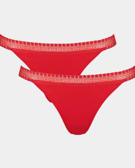 Sloggi Go Ribbed Tanga Briefs 2 Pcs 10213180