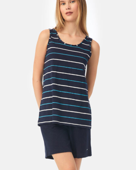 Minerva Stripes Αμάνικη Γυναικεία Πυτζάμα 90-52549