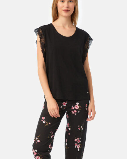 Minerva Κάπρι Γυναικεία Πυτζάμα με Ζαπονέ μανίκι 90-52558