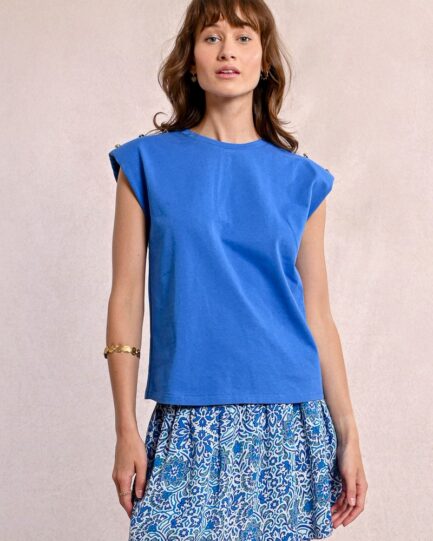 Molly Bracken Βαμβακερό Μπλουζάκι με βάτες T2018DP