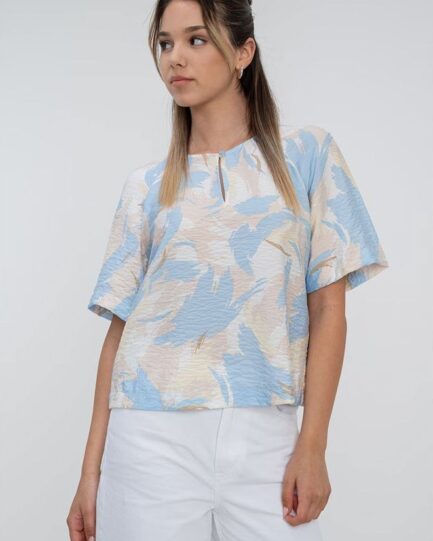 s.Oliver Women’s Light Blue Shirt from a textured linen blend 2163676