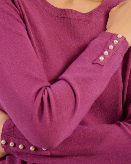 Molly Bracken black sweater with pearls E998DN