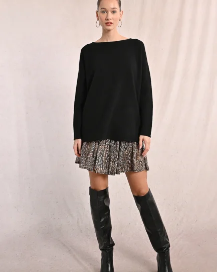 Molly Bracken Long Black sweater ER168DN