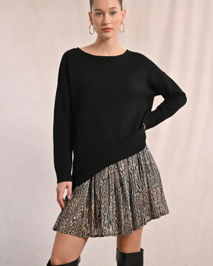 Molly Bracken Long Black sweater ER168DN