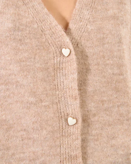 Molly Bracken Beige Knitted Cardigan LA1423DN