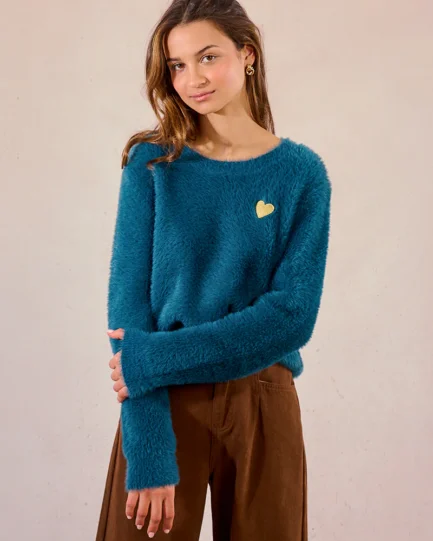 Molly Bracken Knitted Sweater with heart detail LA1846DN