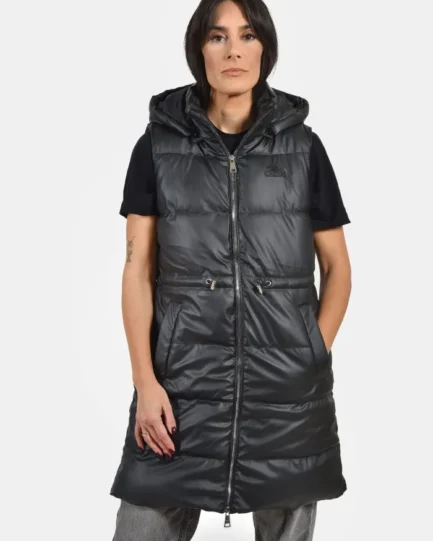 Castor Γυναικείο Μακρύ Αμάνικο Γιλέκο Δερματίνη 1262