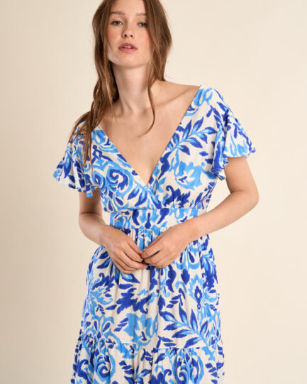 Molly Bracken Short long printed dress T2157EE