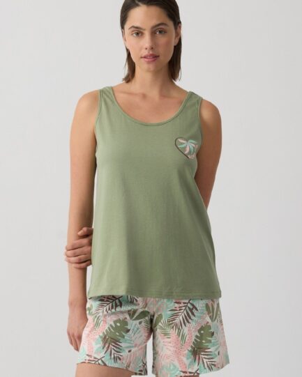 Minerva Summer Women’s Pyjama Set Khaki 53258