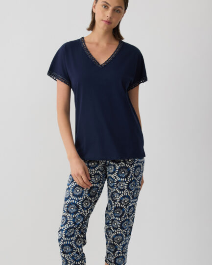 Minerva Boheme Short Sleeve Capri Women’s Pyjama Set 53216