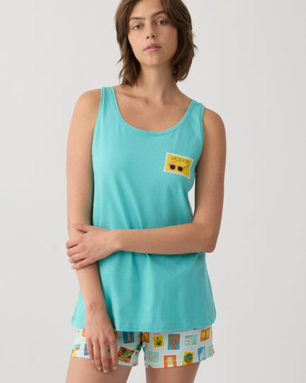 Minerva Carte Postale Short Sleeve Women’s Pyjama Set 53217