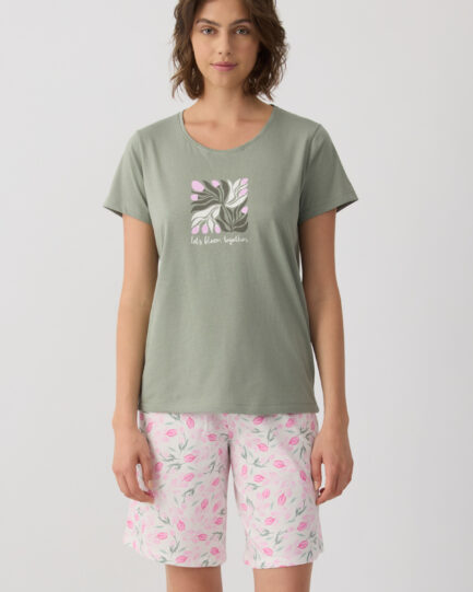 Minerva Tulips Short Sleeve Women’s Pyjama Set 53237