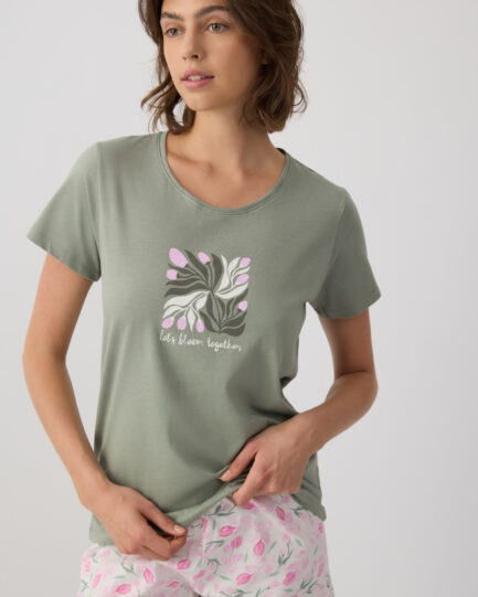 Minerva Tulips Short Sleeve Women’s Pyjama Set 53237