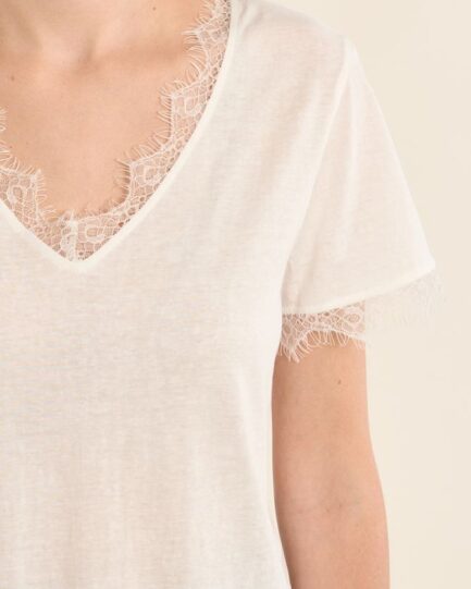 Molly Bracken Basic T-shirt, lace detail LA1922EE