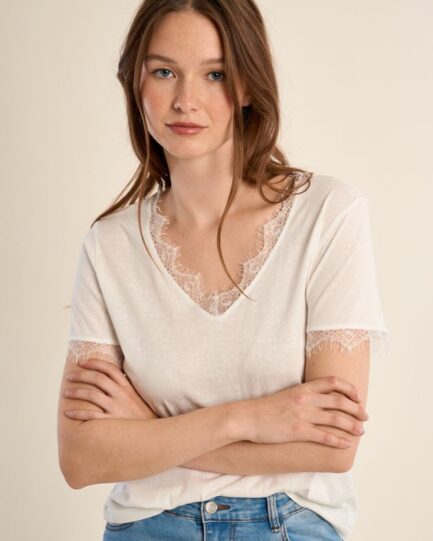Molly Bracken Basic T-shirt, lace detail LA1922EE