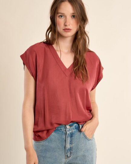 Molly Bracken Basic T-shirt Terracotta LA1895EP