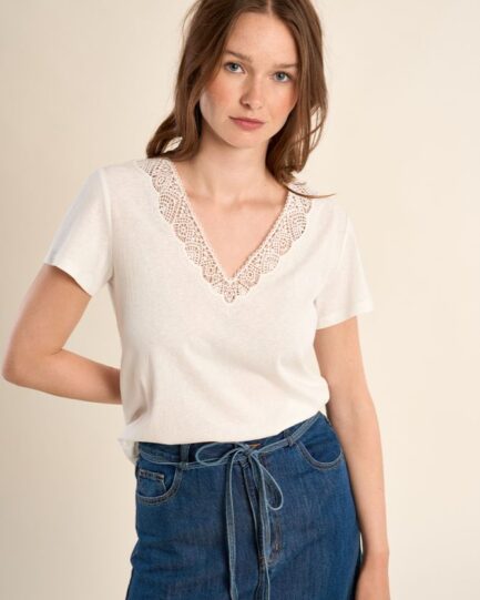 Molly Bracken T-shirt with embroidered details E1783EE