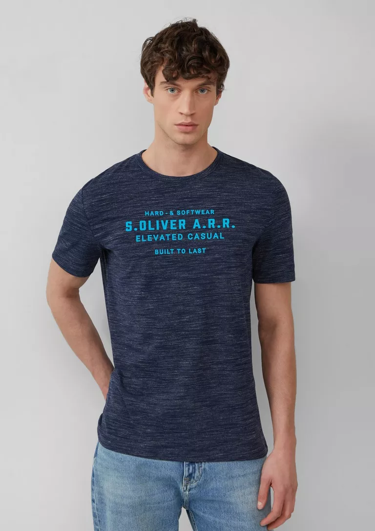 S Oliver Melange T-shirt with logo lettering 2161564 - Image 2