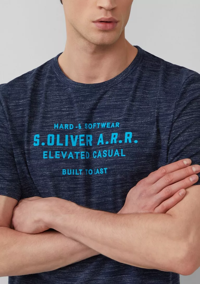 S Oliver Melange T-shirt with logo lettering 2161564 - Image 3
