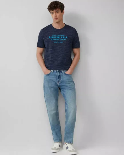 S Oliver Melange T-shirt with logo lettering 2161564