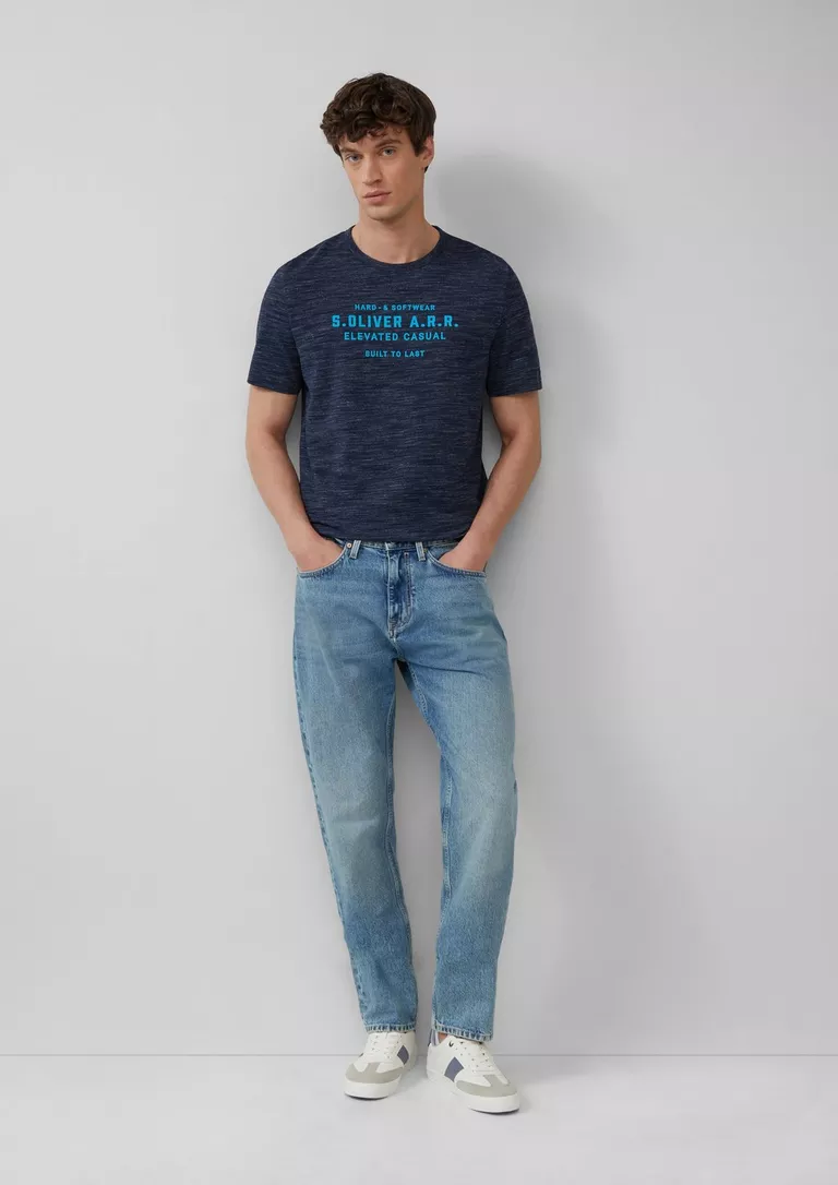 S Oliver Melange T-shirt with logo lettering 2161564