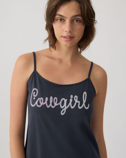 Minerva Cowgirl Γυναικεία Αμάνικη Μπριτέλα Νυχτικιά 53241